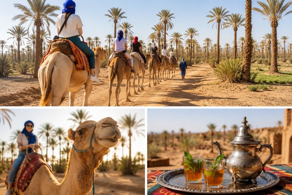 Balade à dos de chameau dans la Palmeraie de Marrakech